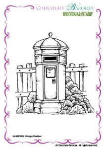 Vintage Postbox Single Rubber stamp  - A6